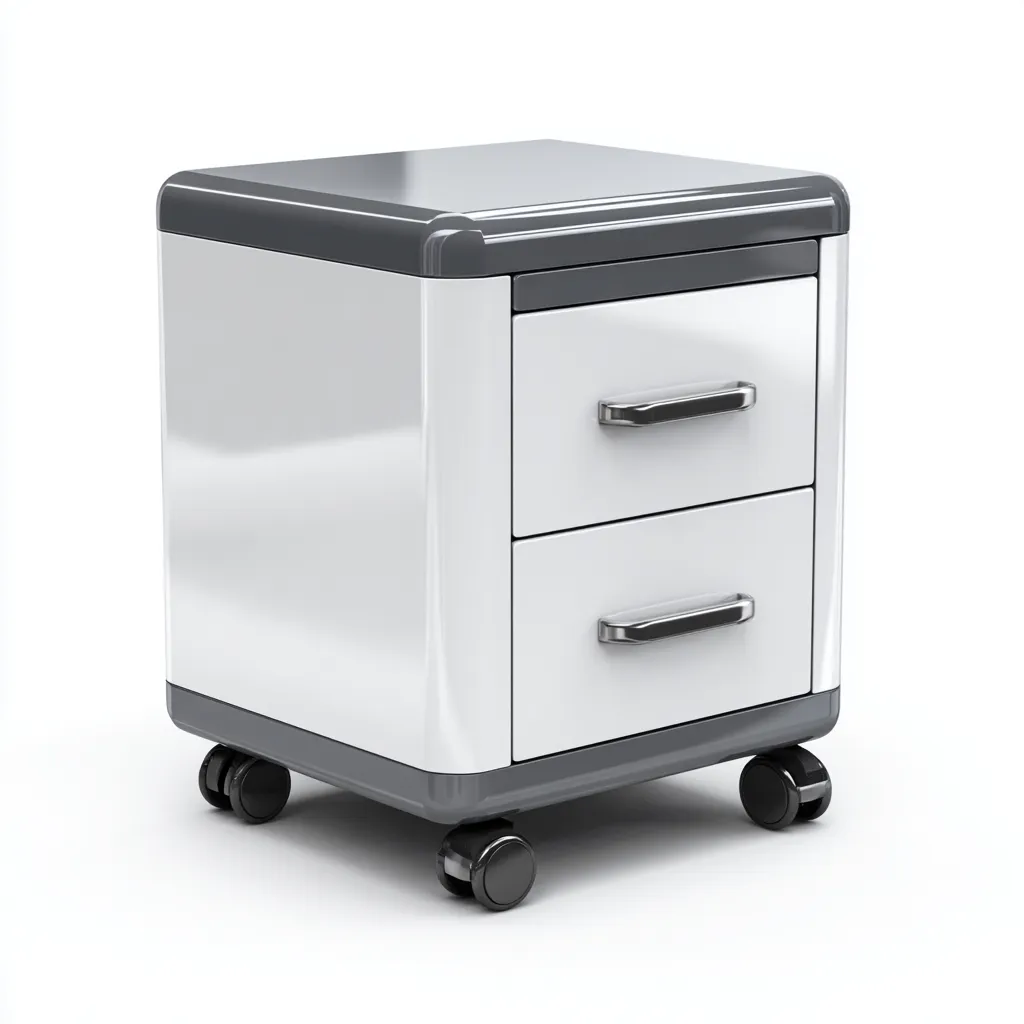 Armoire de bureau-métal-39x37x54 cm-blanc-gris-moderne-Airyara