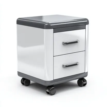 Armoire de bureau-métal-39x37x54 cm-blanc-gris-moderne-Airyara