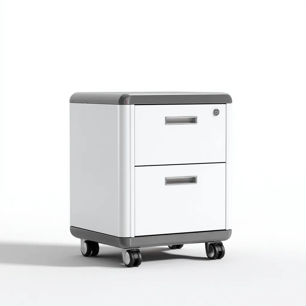 Armoire de bureau-métal-41x39x56 cm-blanc-gris-moderne-Airyara