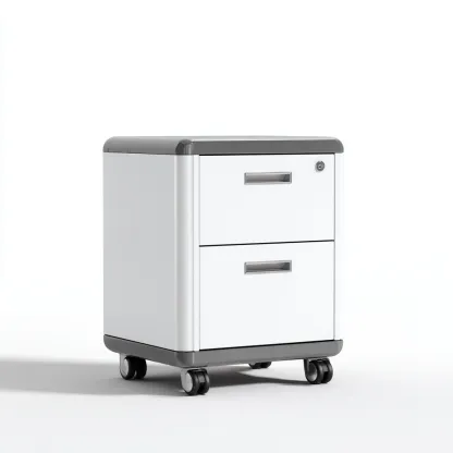 Armoire de bureau-métal-41x39x56 cm-blanc-gris-moderne-Airyara