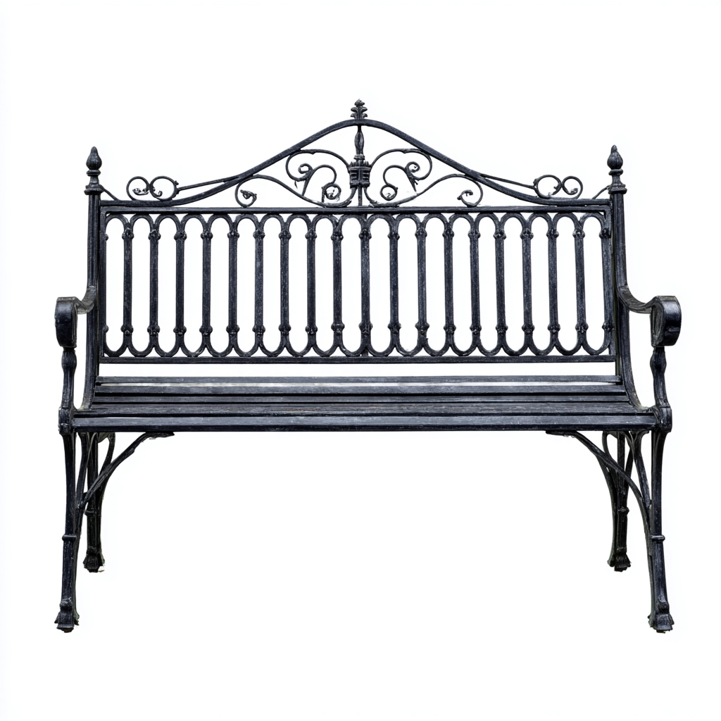 Banc de jardin-métal-128x62x92 cm-noir-style classique-Airyara