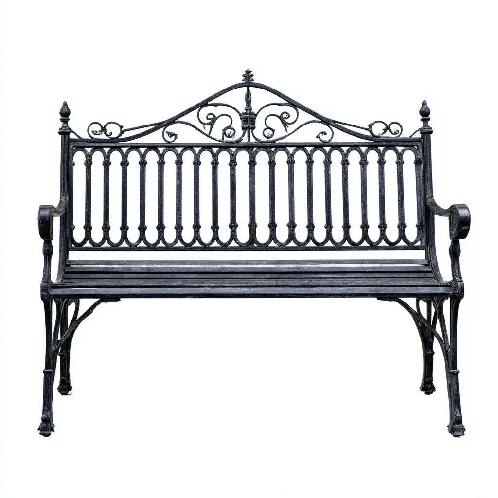 Banc de jardin-métal-128x62x92 cm-noir-style classique-Airyara