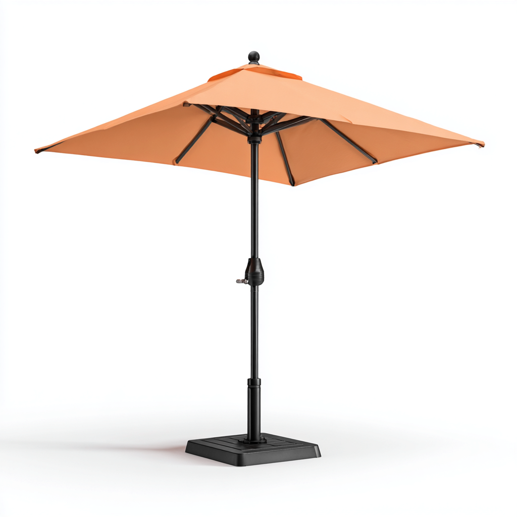 Parasol de jardin-polyester-métal-240x240x245 cm-orange-noir-style moderne-Airyara
