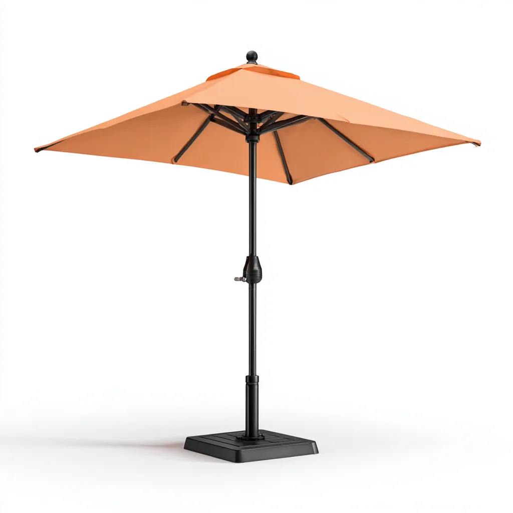 Parasol de jardin-polyester-métal-240x240x245 cm-orange-noir-style moderne-Airyara