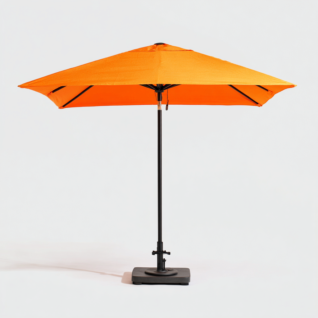 Parasol de jardin-polyester-métal-235x235x240 cm-orange-noir-style moderne-Airyara