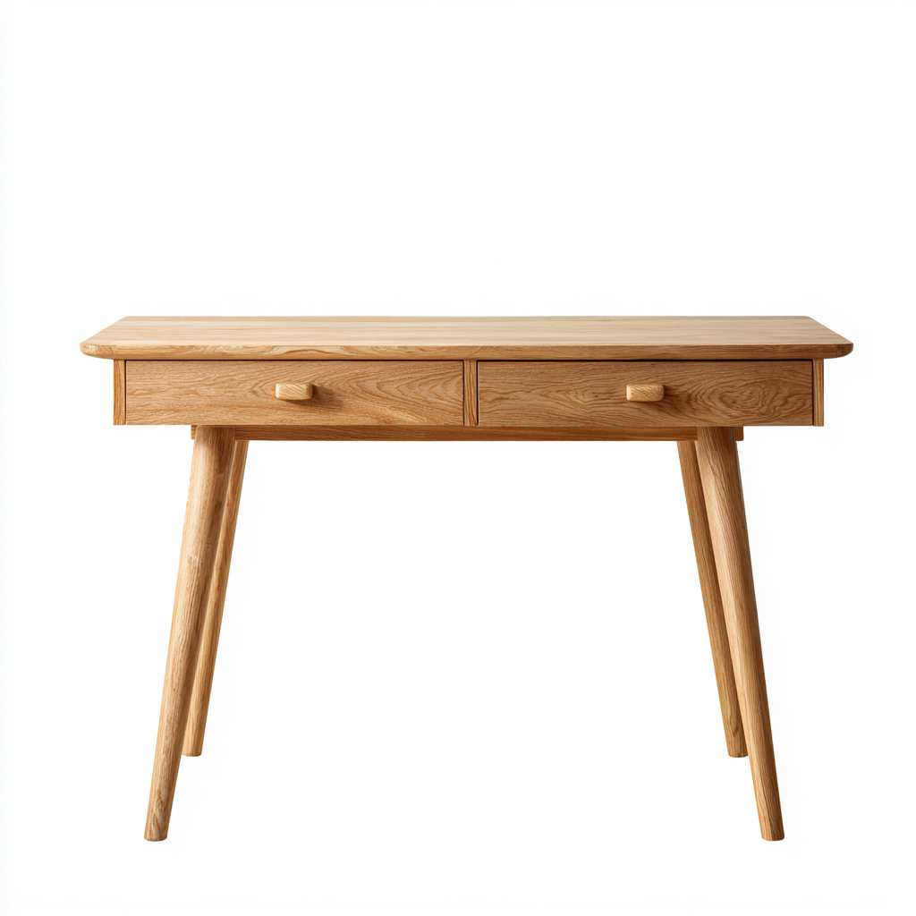 Bureau - bois massif - 115x56x78 cm - bois clair - style scandinave-Airyara