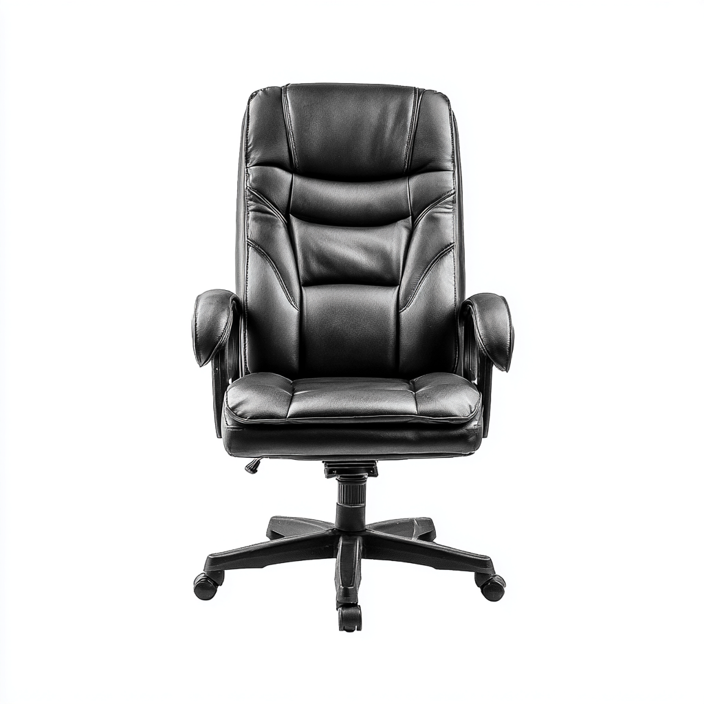 Chaise de bureau-cuir-métal-71x68x123 cm-noir-style ergonomique-Airyara
