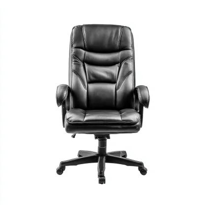 Chaise de bureau-cuir-métal-71x68x123 cm-noir-style ergonomique-Airyara