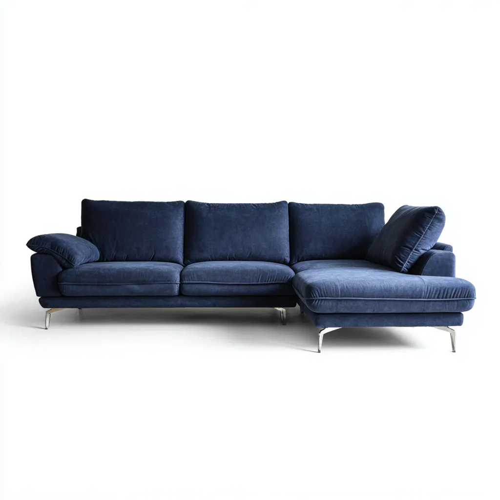 Canapé d'angle-tissu-292x165x82 cm-Bleu-Style moderne-Airyara