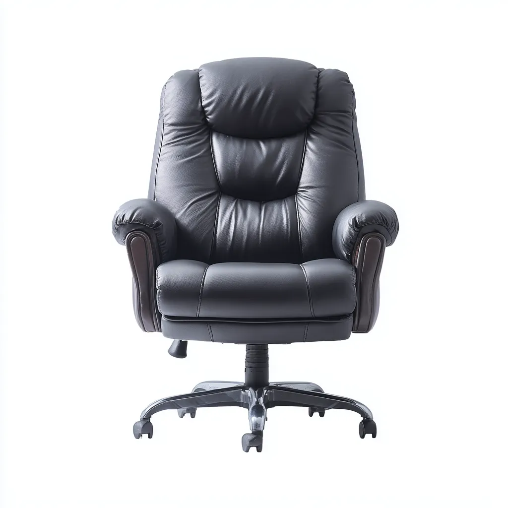 Chaise de bureau-cuir-métal-82x76x120 cm-noir-style rembourré-Airyara