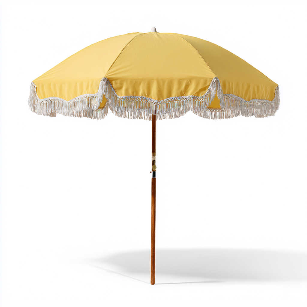 Parasol de jardin-bois-tissu-230x230x245 cm-jaune-classique-Airyara