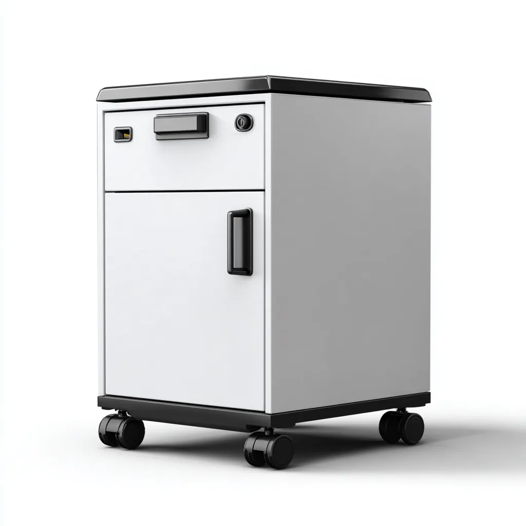 Armoire de bureau-métal-41x45x60 cm-blanc-noir-moderne-Airyara