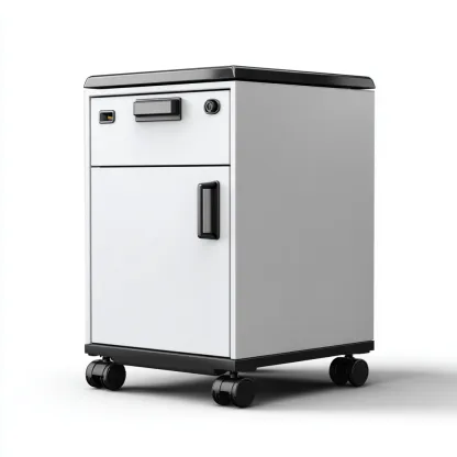 Armoire de bureau-métal-41x45x60 cm-blanc-noir-moderne-Airyara