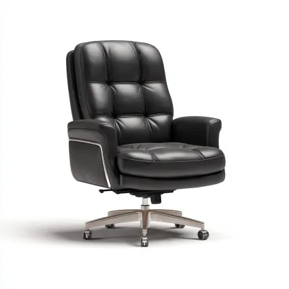 Chaise de bureau-cuir-métal-78x72x110 cm-noir-style moderne-Airyara