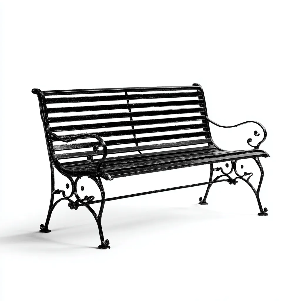 Banc de jardin-métal-124x62x83 cm-noir-style classique-Airyara