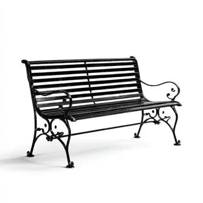 Banc de jardin-métal-124x62x83 cm-noir-style classique-Airyara