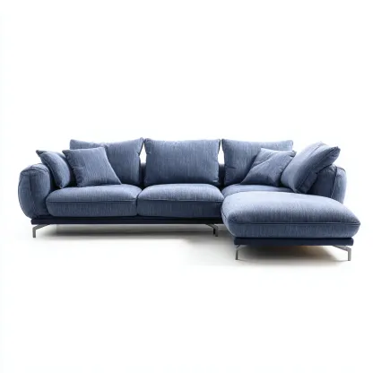 Canapé d'angle-tissu-290x175x85 cm-Bleu-Style moderne-Airyara