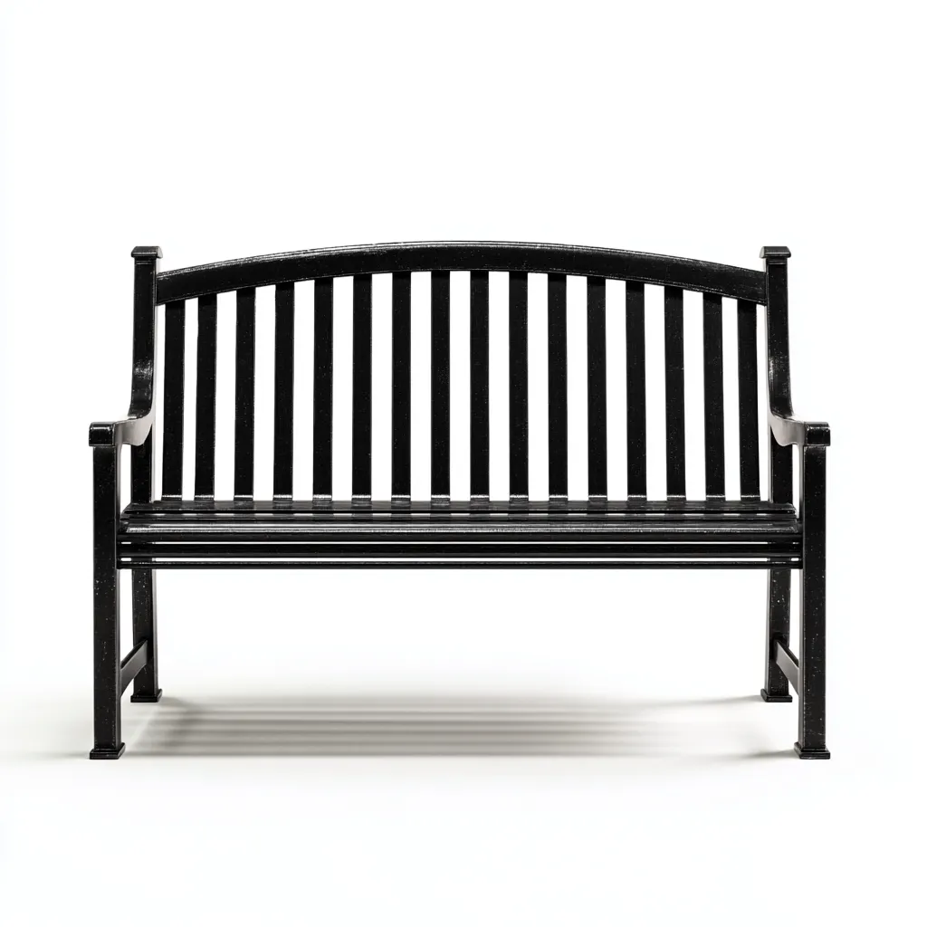 Banc de jardin-métal-128x59x91 cm-noir-classique-Airyara