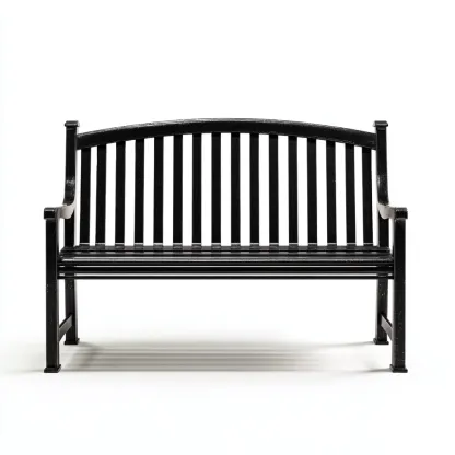 Banc de jardin-métal-128x59x91 cm-noir-classique-Airyara