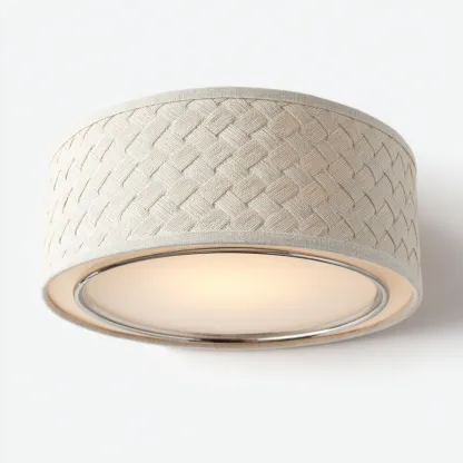 Plafonnier-Métal-Tissu-46x46x20 cm-Beige-Style moderne-Airyara