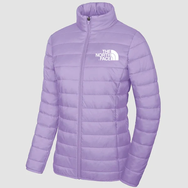 TNF®-Women's Lightweight Puffer Jacket Stand Collar Full Zip Quilted Lined Winter Coat