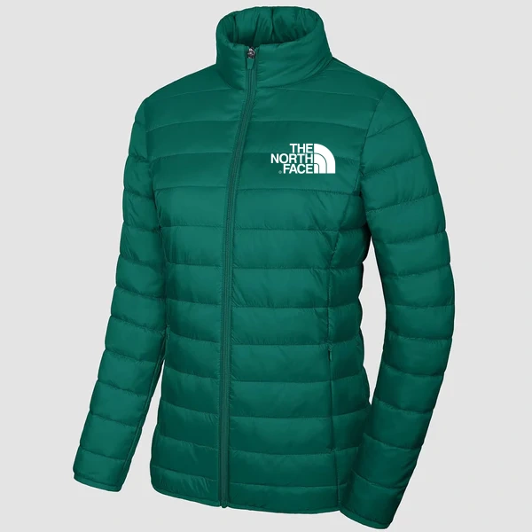 TNF®-Women's Lightweight Puffer Jacket Stand Collar Full Zip Quilted Lined Winter Coat