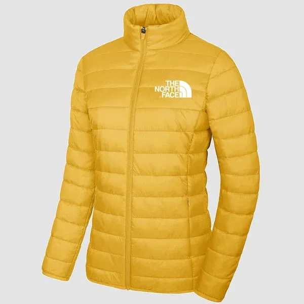 TNF®-Women's Lightweight Puffer Jacket Stand Collar Full Zip Quilted Lined Winter Coat