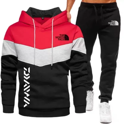 Men hoodie hoodie three color stitching two sets