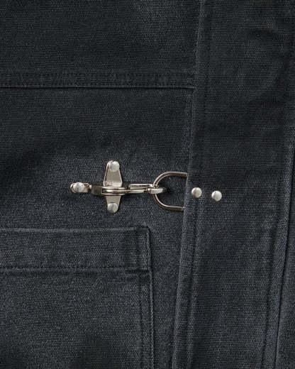 15OZ CANVAS CLASP BOMBER JACKET | WASHED BLACK