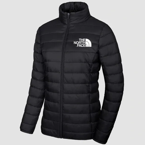 TNF®-Women's Lightweight Puffer Jacket Stand Collar Full Zip Quilted Lined Winter Coat