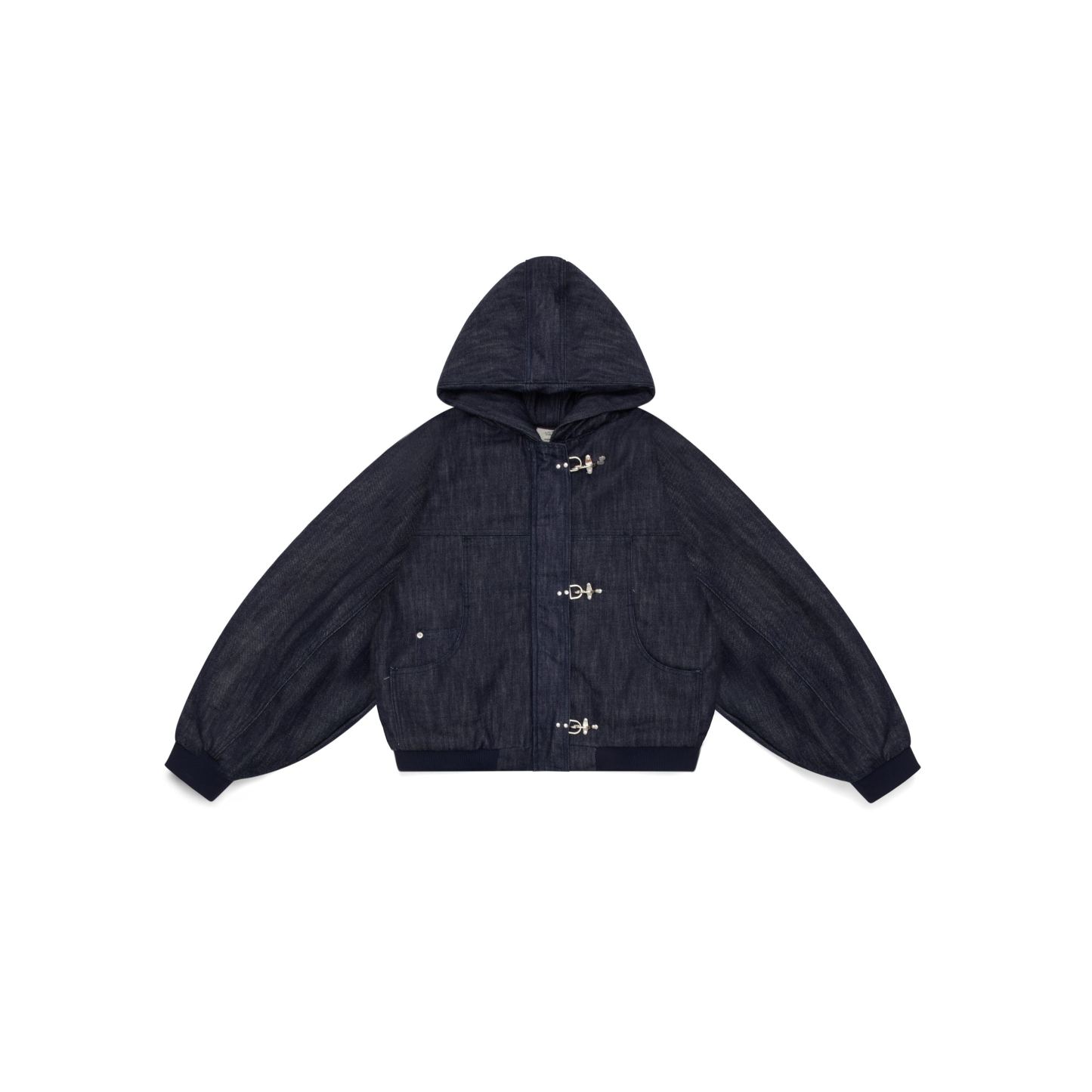 15OZ CANVAS CLASP BOMBER JACKET | RAW DENIM