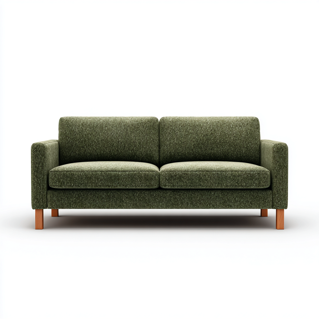 Canapé 2 places tissu vert 180x88x85 cm - vert - pour salon - style contemporain-Placidovae