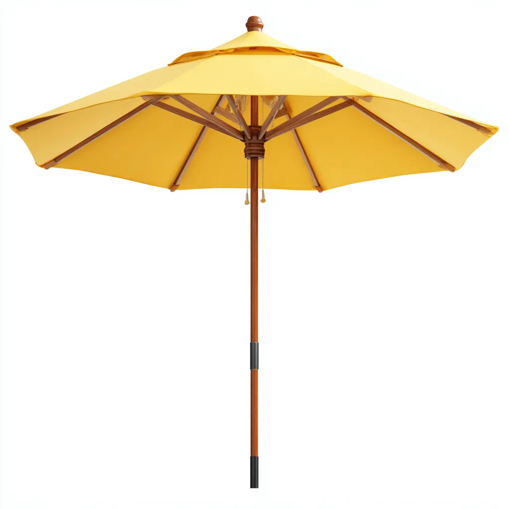 Parasol de jardin - bois et polyester 240x240x230 cm - jaune - pour terrasse et jardin - style classique-Placidovae