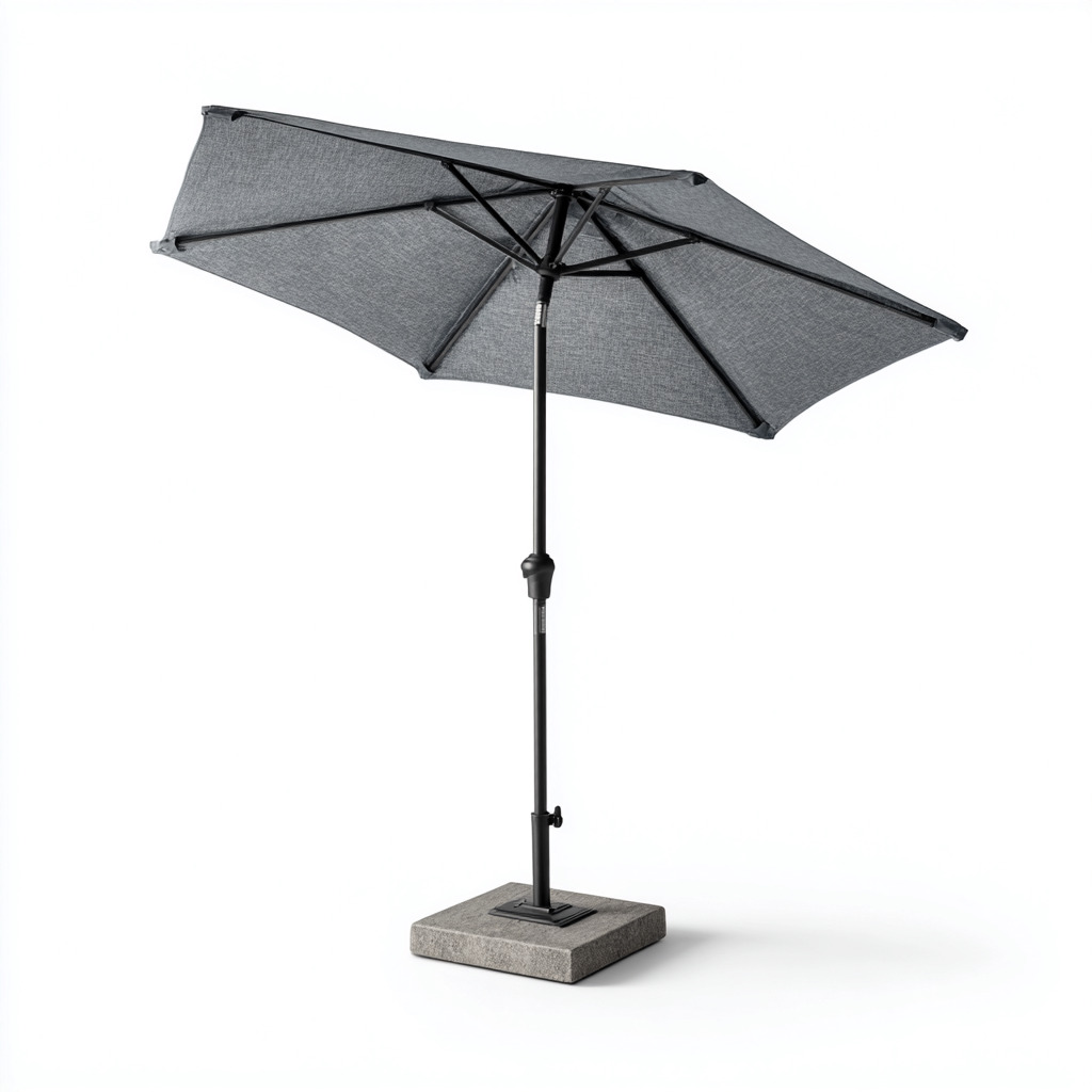 Parasol de jardin - aluminium et polyester 250x200x230 cm - gris - pour terrasse et balcon - style moderne inclinable-Placidovae