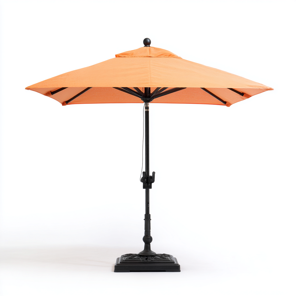 Parasol de jardin - aluminium et polyester 250x250x230 cm - orange - pour terrasse et balcon - style moderne-Placidovae