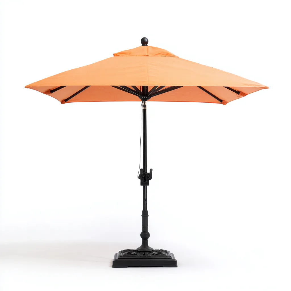 Parasol de jardin - aluminium et polyester 250x250x230 cm - orange - pour terrasse et balcon - style moderne-Placidovae