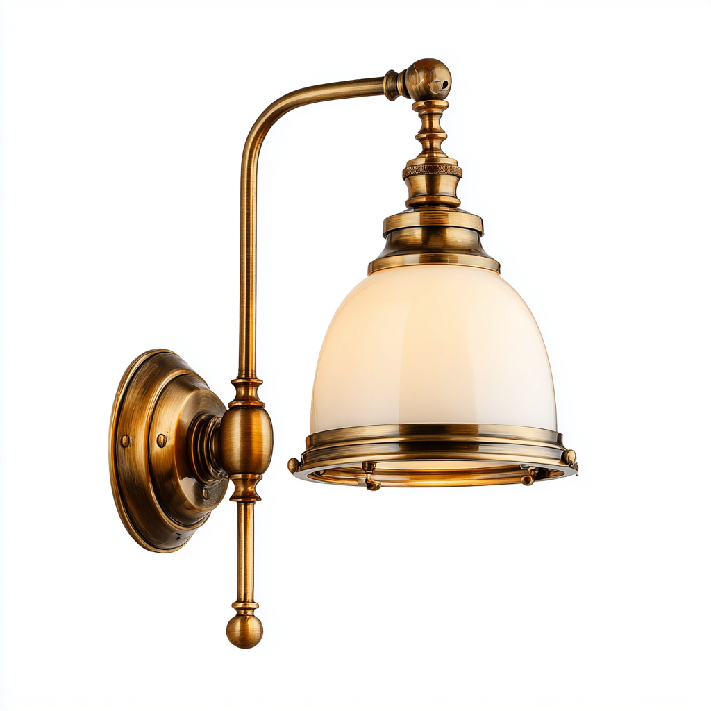 Applique murale métal - verre 22x32 cm - bronze - blanc - pour intérieur - style classique-Placidovae