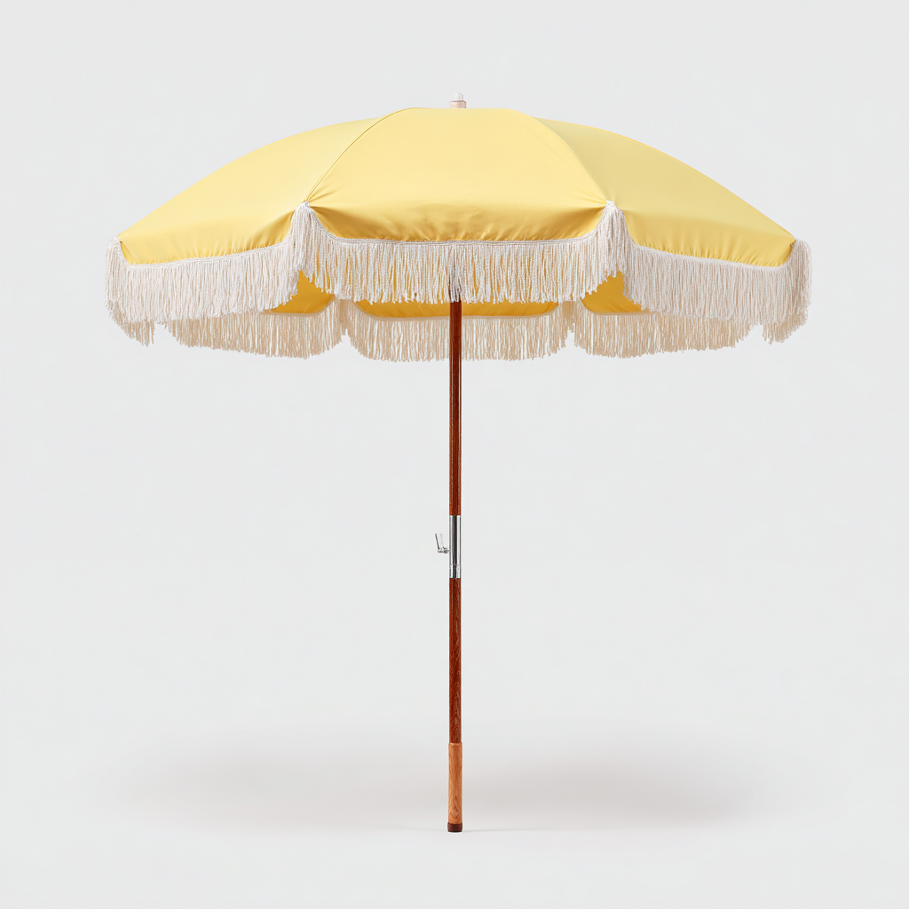 Parasol de jardin - bois et polyester 210x210x200 cm - jaune - pour terrasse et jardin - style rétro-Placidovae