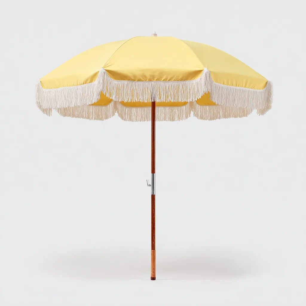 Parasol de jardin - bois et polyester 210x210x200 cm - jaune - pour terrasse et jardin - style rétro-Placidovae