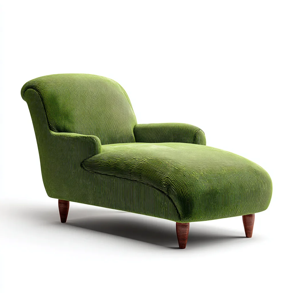Chaise longue en tissu 168x80x85 cm - vert - style classique moderne pour salon-Placidovae