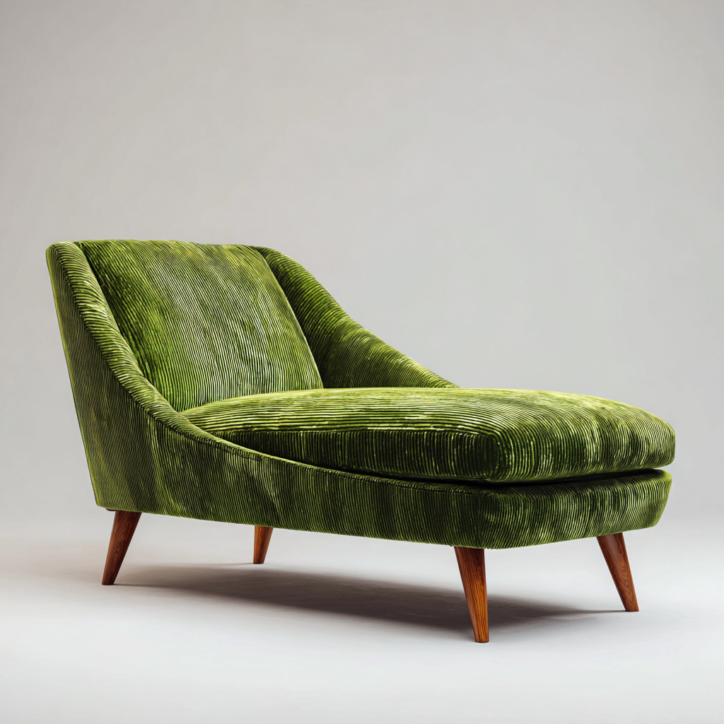 Chaise longue en tissu 168x78x85 cm - vert - design moderne pour salon-Placidovae