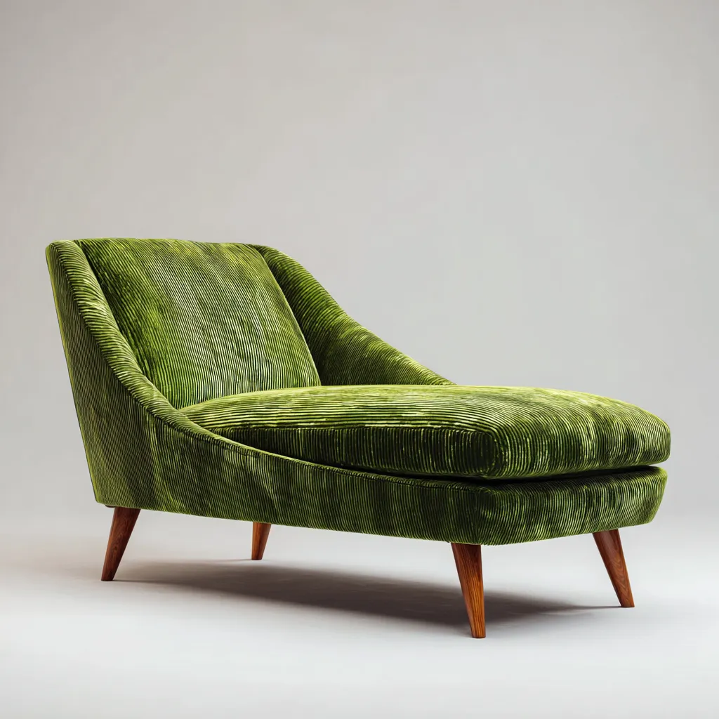 Chaise longue en tissu 168x78x85 cm - vert - design moderne pour salon-Placidovae