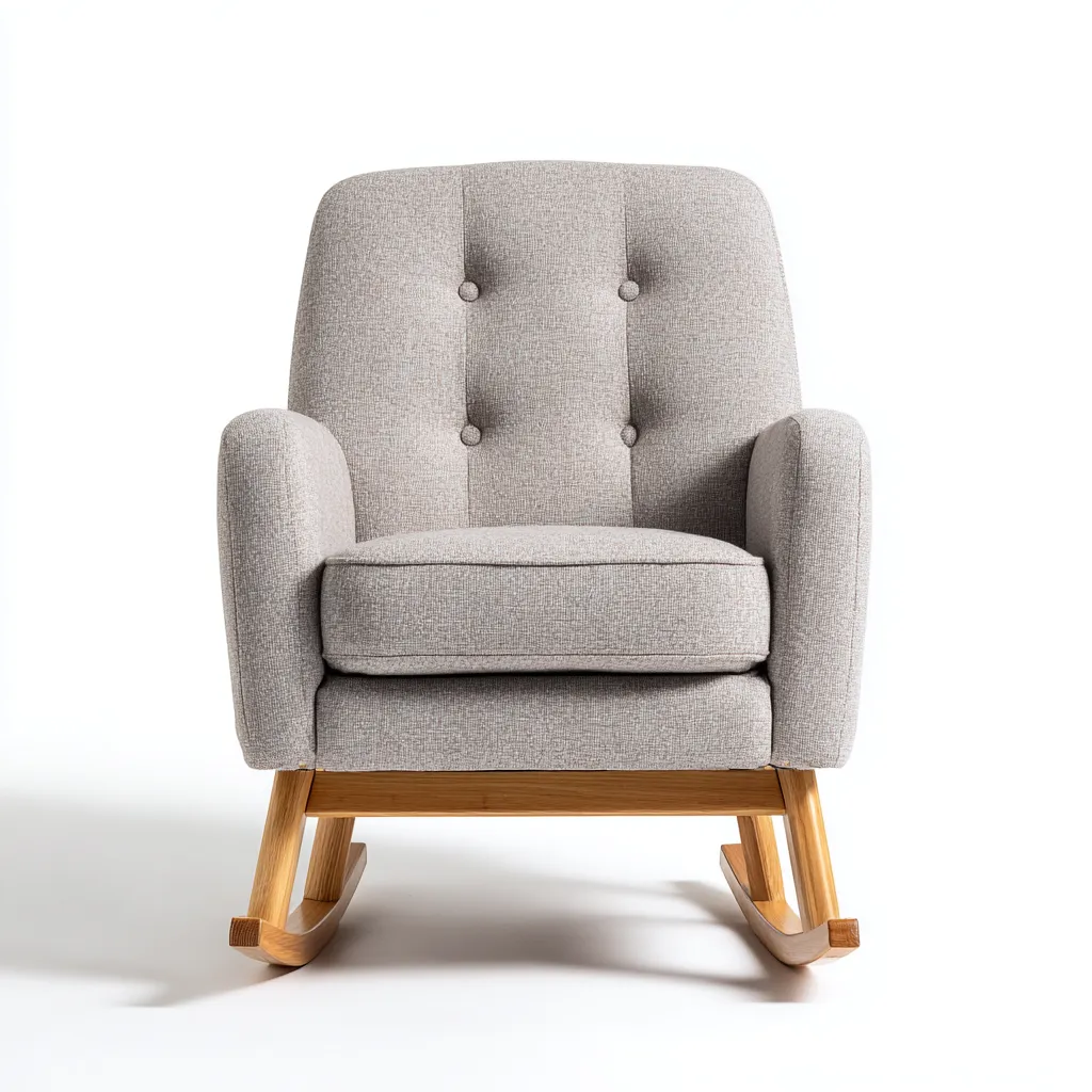 Fauteuil à bascule tissu 79x84x98 cm - gris clair - pour salon - design moderne-Placidovae