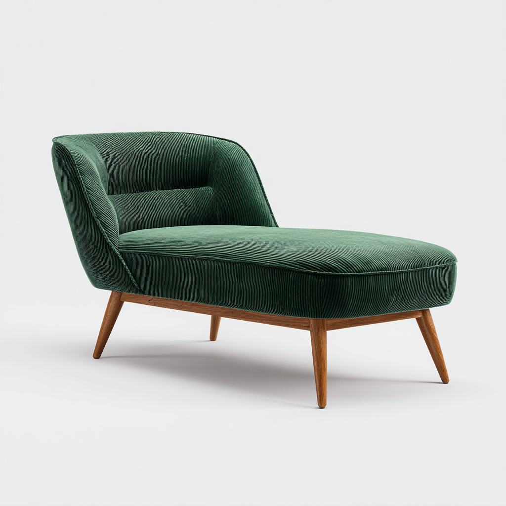 Chaise longue en tissu 165x78x82 cm - vert foncé - design moderne pour salon-Placidovae