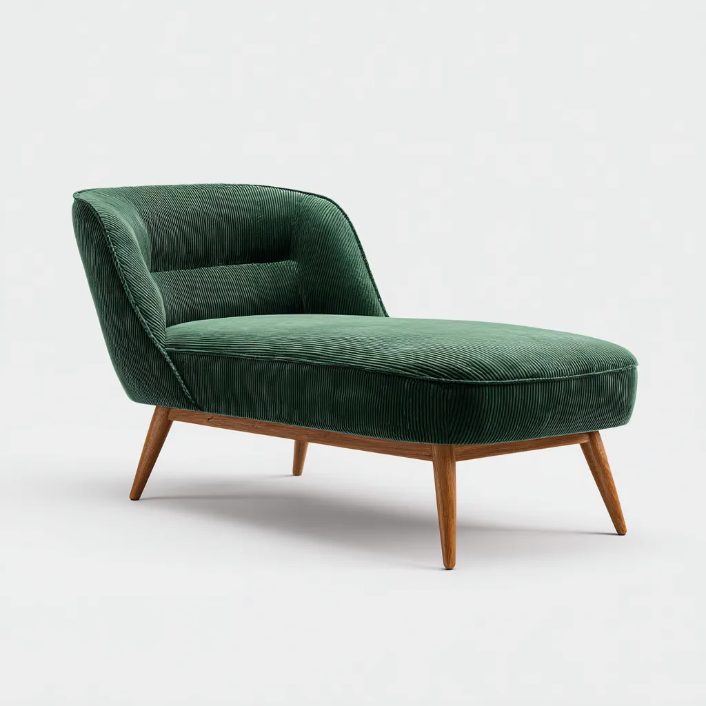 Chaise longue en tissu 165x78x82 cm - vert foncé - design moderne pour salon-Placidovae