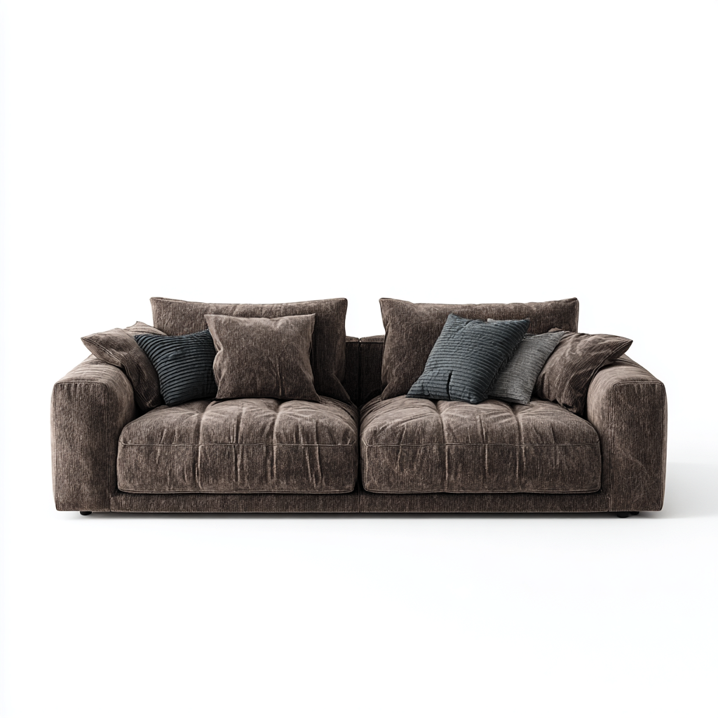 Canapé 2 places en tissu 180x100x88 cm - marron - adapté au salon - style moderne-Placidovae