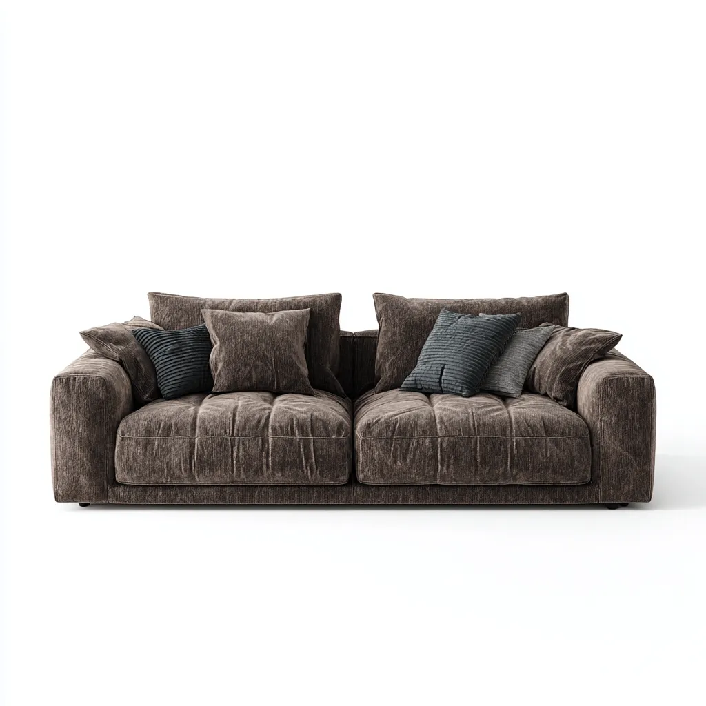 Canapé 2 places en tissu 180x100x88 cm - marron - adapté au salon - style moderne-Placidovae