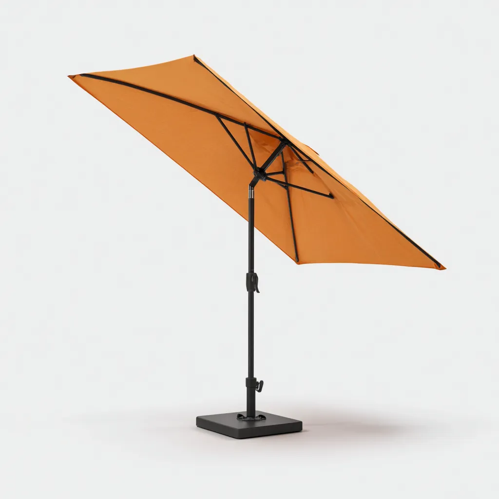 Parasol de jardin - aluminium et polyester 250x250x230 cm - orange - pour terrasse et balcon - style moderne avec inclinaison réglable-Placidovae