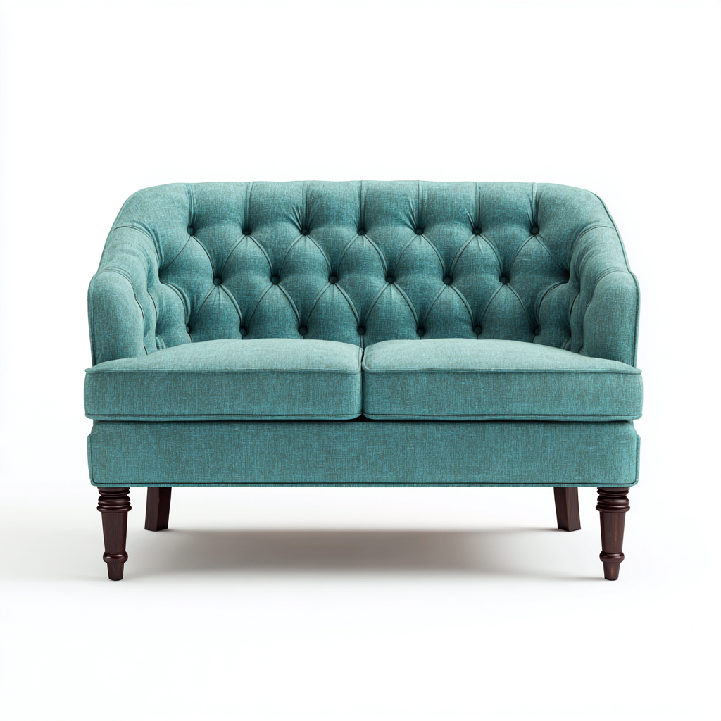 Canapé 2 places tissu bleu 160x85x85 cm - bleu - pour salon - style classique contemporain-Placidovae