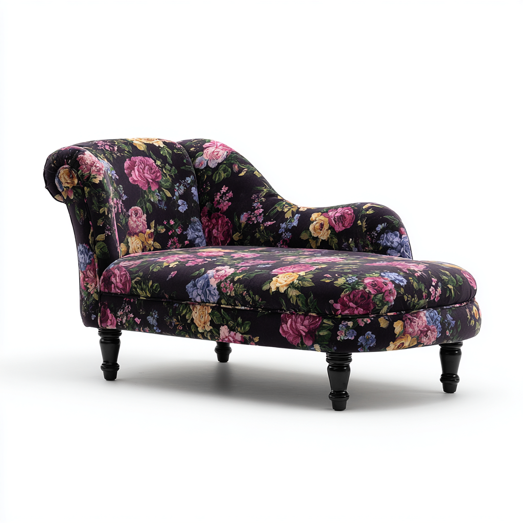 Chaise longue en tissu 170x82x88 cm - violet foncé - style classique pour salon-Placidovae